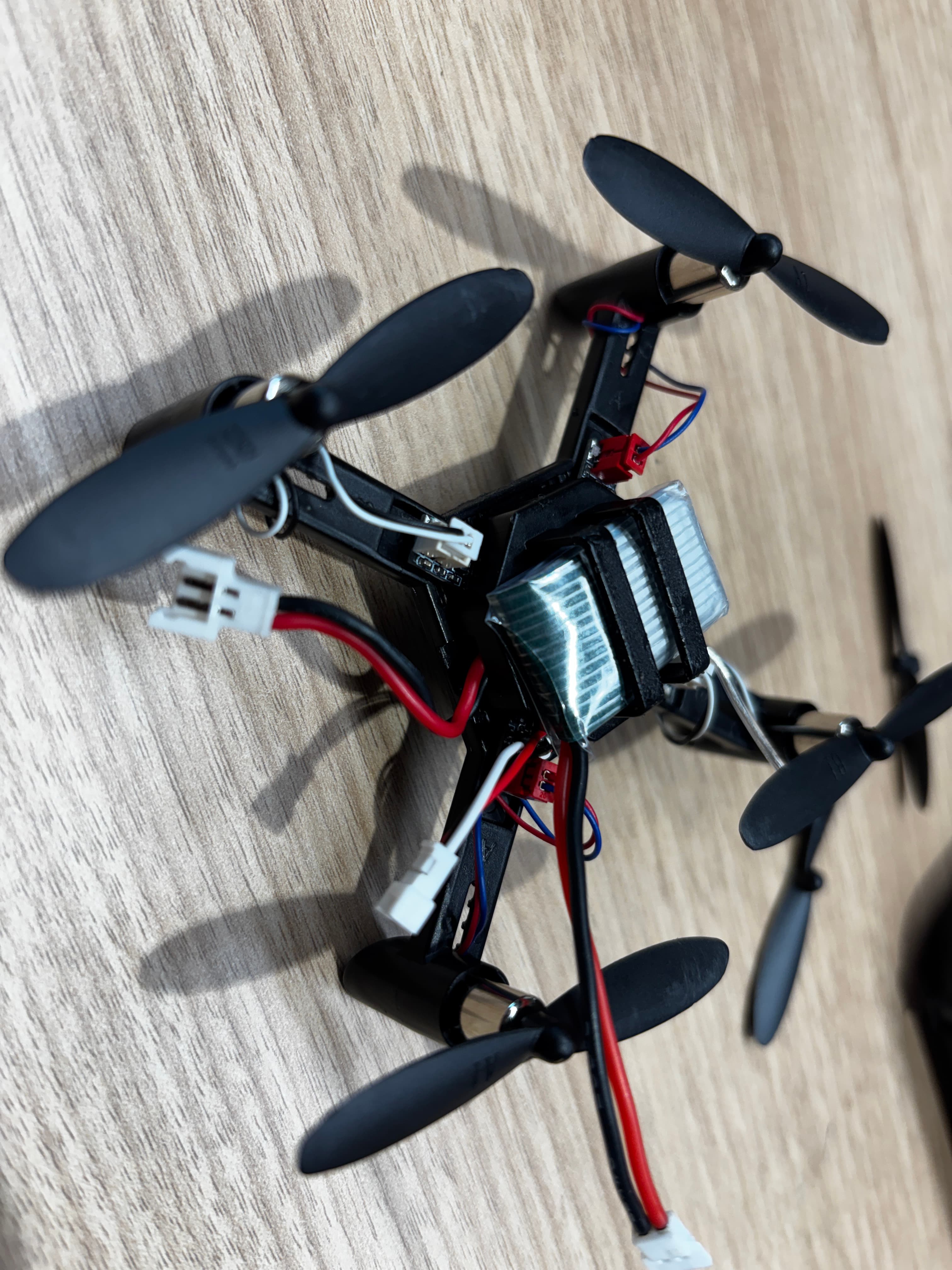 Drone soccer build, closeup